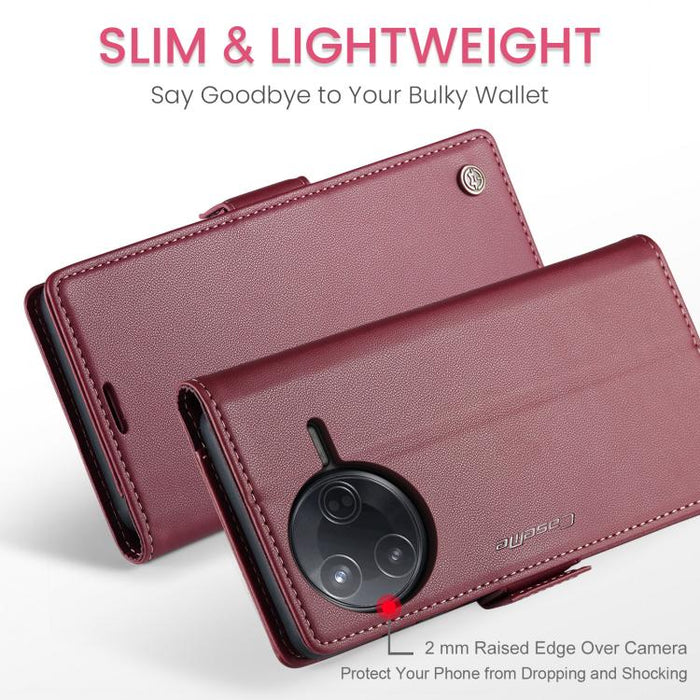 Funda para teléfono con textura de lichi y hebilla de mariposa con RFID y antirrobo CaseMe 023, For Xiaomi Poco F7 Pro / F7 Ultra
