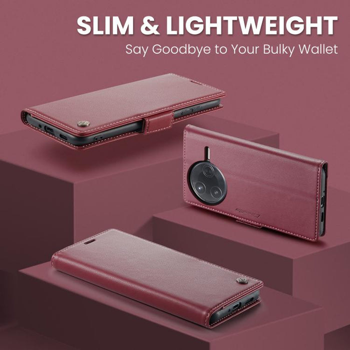 Funda para teléfono con textura de lichi y hebilla de mariposa con RFID y antirrobo CaseMe 023, For Xiaomi Poco F7 Pro / F7 Ultra