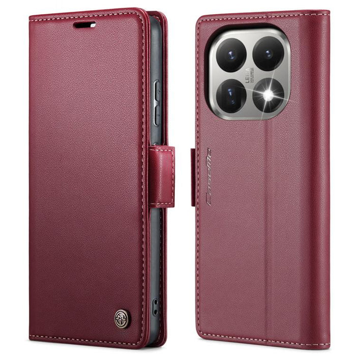 Funda para teléfono con textura de lichi y hebilla de mariposa con RFID y antirrobo CaseMe 023, For Xiaomi 17T 5G, For Xiaomi 17 Ultra, For Redmi Note 15 Pro 4G Global 163.2mm, For Redmi Note 15 Pro 5G Global 163.6mm, For Xiaomi 17, For Xiaomi 15T Pro ...