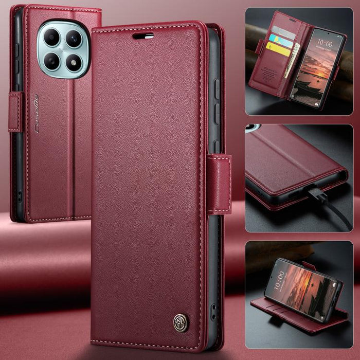 Funda para teléfono con textura de lichi y hebilla de mariposa con RFID y antirrobo CaseMe 023, For Xiaomi Poco F7 Pro / F7 Ultra