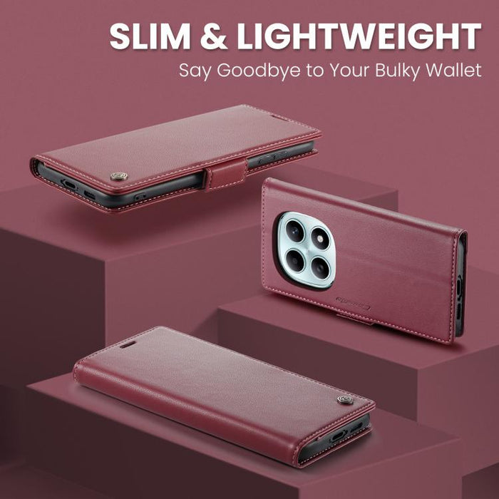 Funda para teléfono con textura de lichi y hebilla de mariposa con RFID y antirrobo CaseMe 023, For Xiaomi Poco F7 Pro / F7 Ultra