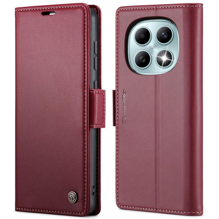 Funda para teléfono con textura de lichi y hebilla de mariposa con RFID y antirrobo CaseMe 023, For Xiaomi Poco F7 Pro / F7 Ultra