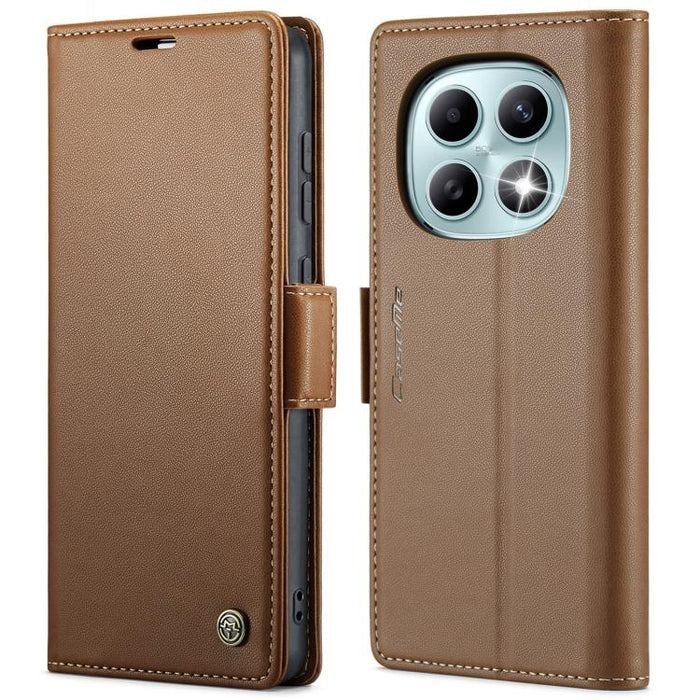 Funda para teléfono con textura de lichi y hebilla de mariposa con RFID y antirrobo CaseMe 023, For Xiaomi Poco F7 Pro / F7 Ultra