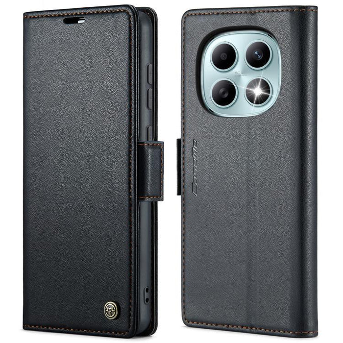 Funda para teléfono con textura de lichi y hebilla de mariposa con RFID y antirrobo CaseMe 023, For Xiaomi Poco F7 Pro / F7 Ultra