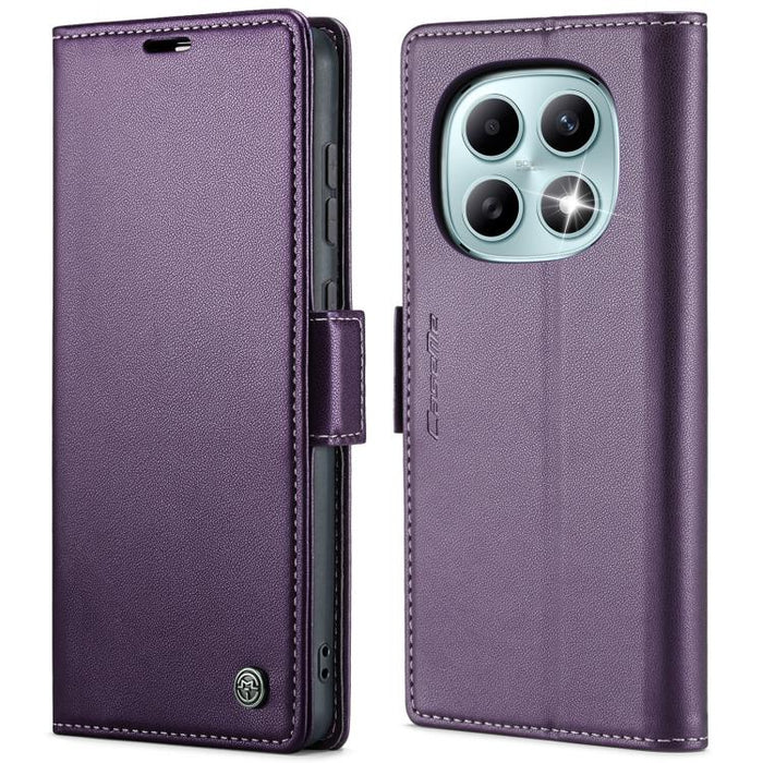 Funda para teléfono con textura de lichi y hebilla de mariposa con RFID y antirrobo CaseMe 023, For Xiaomi Poco F7 Pro / F7 Ultra