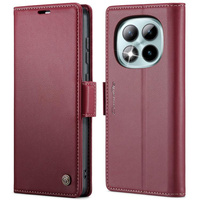 Funda para teléfono con textura de lichi y hebilla de mariposa con RFID y antirrobo CaseMe 023, For Xiaomi 17T 5G, For Xiaomi 17 Ultra, For Redmi Note 15 Pro 4G Global 163.2mm, For Redmi Note 15 Pro 5G Global 163.6mm, For Xiaomi 17, For Xiaomi 15T Pro ...