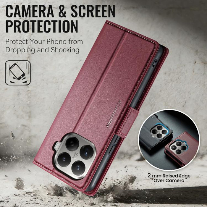 Funda para teléfono con textura de lichi y hebilla de mariposa con RFID y antirrobo CaseMe 023, For Xiaomi 17T 5G, For Xiaomi 17 Ultra, For Redmi Note 15 Pro 4G Global 163.2mm, For Redmi Note 15 Pro 5G Global 163.6mm, For Xiaomi 17, For Xiaomi 15T Pro ...