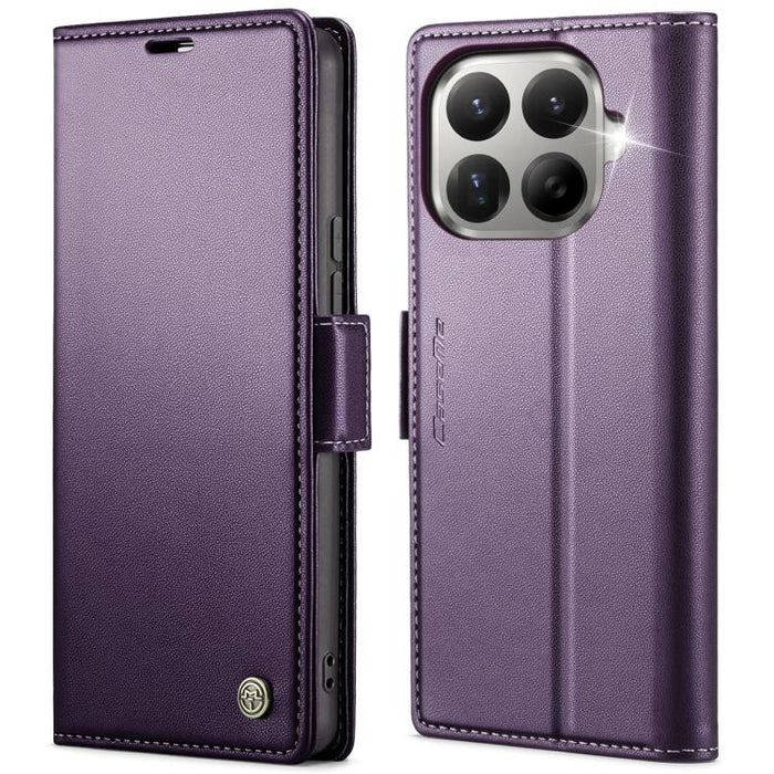 Funda para teléfono con textura de lichi y hebilla de mariposa con RFID y antirrobo CaseMe 023, For Xiaomi 17T 5G, For Xiaomi 17 Ultra, For Redmi Note 15 Pro 4G Global 163.2mm, For Redmi Note 15 Pro 5G Global 163.6mm, For Xiaomi 17, For Xiaomi 15T Pro ...