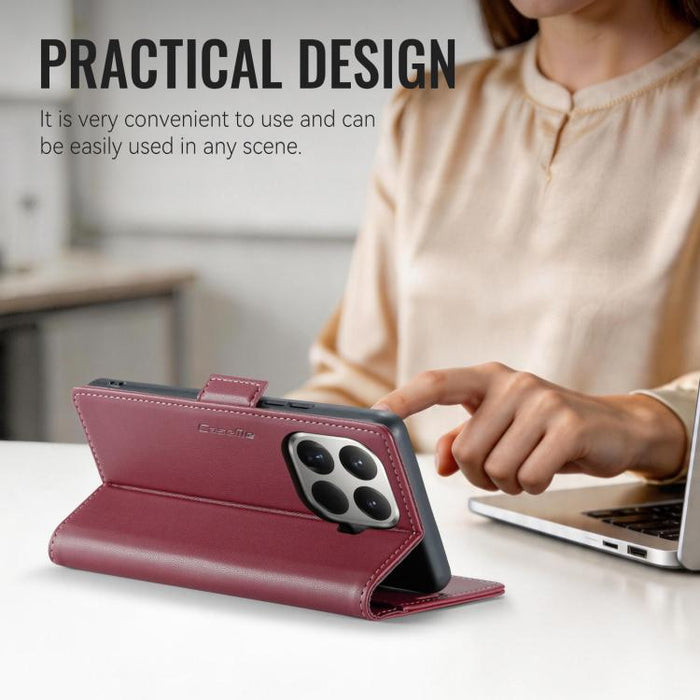 Funda para teléfono con textura de lichi y hebilla de mariposa con RFID y antirrobo CaseMe 023, For Xiaomi 17T 5G, For Xiaomi 17 Ultra, For Redmi Note 15 Pro 4G Global 163.2mm, For Redmi Note 15 Pro 5G Global 163.6mm, For Xiaomi 17, For Xiaomi 15T Pro ...