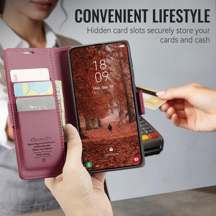 Funda para teléfono con textura de lichi y hebilla de mariposa con RFID y antirrobo CaseMe 023, For Xiaomi 17T 5G, For Xiaomi 17 Ultra, For Redmi Note 15 Pro 4G Global 163.2mm, For Redmi Note 15 Pro 5G Global 163.6mm, For Xiaomi 17, For Xiaomi 15T Pro ...