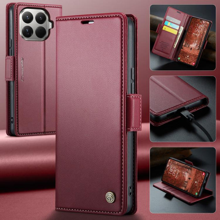 Funda para teléfono con textura de lichi y hebilla de mariposa con RFID y antirrobo CaseMe 023, For Xiaomi 17T 5G, For Xiaomi 17 Ultra, For Redmi Note 15 Pro 4G Global 163.2mm, For Redmi Note 15 Pro 5G Global 163.6mm, For Xiaomi 17, For Xiaomi 15T Pro ...