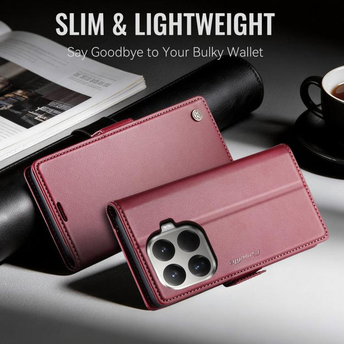 Funda para teléfono con textura de lichi y hebilla de mariposa con RFID y antirrobo CaseMe 023, For Xiaomi 17T 5G, For Xiaomi 17 Ultra, For Redmi Note 15 Pro 4G Global 163.2mm, For Redmi Note 15 Pro 5G Global 163.6mm, For Xiaomi 17, For Xiaomi 15T Pro ...