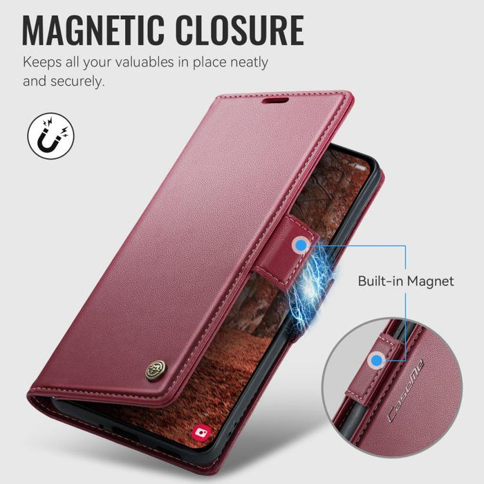 Funda para teléfono con textura de lichi y hebilla de mariposa con RFID y antirrobo CaseMe 023, For Xiaomi 17T 5G, For Xiaomi 17 Ultra, For Redmi Note 15 Pro 4G Global 163.2mm, For Redmi Note 15 Pro 5G Global 163.6mm, For Xiaomi 17, For Xiaomi 15T Pro ...