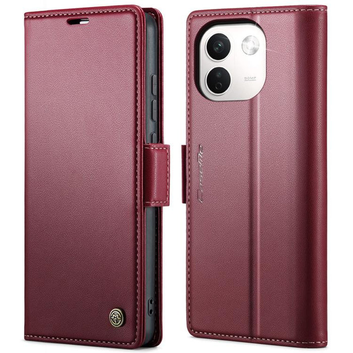 Funda para teléfono con textura de lichi y hebilla de mariposa con RFID y antirrobo CaseMe 023, For Redmi Note 17 4G / 5G Global 169.7mm, For Redmi Note 17 Pro Max Global 163.4mm, For Redmi Note 17 Pro 5G Global 163.5mm, For Xiaomi 17T Pro 5G          ...