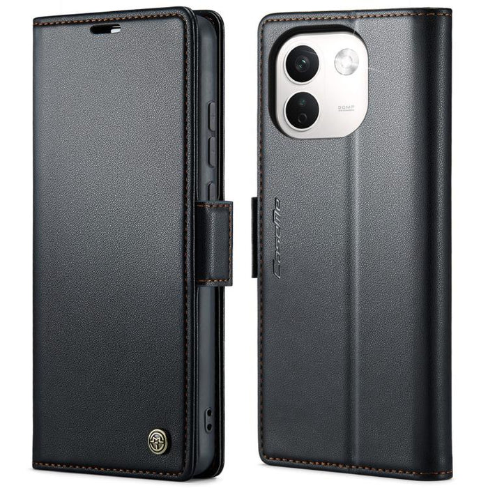 Funda para teléfono con textura de lichi y hebilla de mariposa con RFID y antirrobo CaseMe 023, For Redmi Note 17 4G / 5G Global 169.7mm, For Redmi Note 17 Pro Max Global 163.4mm, For Redmi Note 17 Pro 5G Global 163.5mm, For Xiaomi 17T Pro 5G          ...