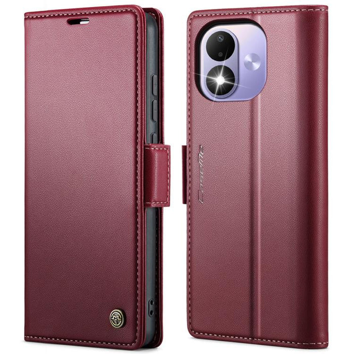 Funda para teléfono con textura de lichi y hebilla de mariposa con RFID y antirrobo CaseMe 023, For Redmi Note 17 4G / 5G Global 169.7mm, For Redmi Note 17 Pro Max Global 163.4mm, For Redmi Note 17 Pro 5G Global 163.5mm, For Xiaomi 17T Pro 5G          ...
