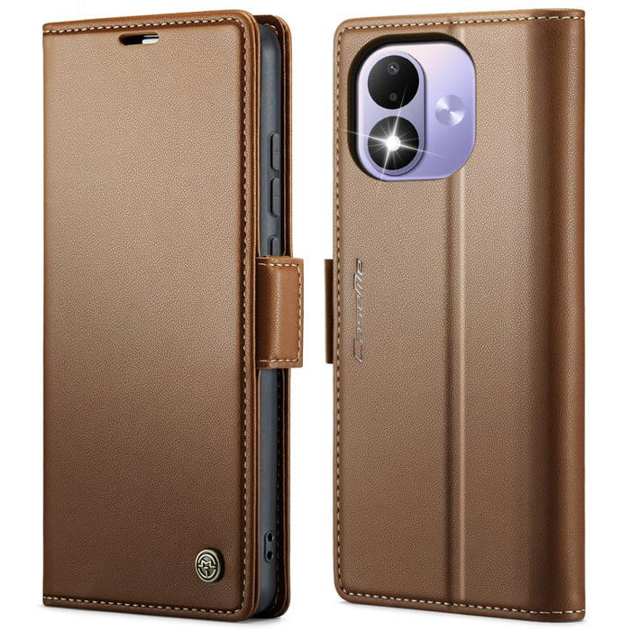 Funda para teléfono con textura de lichi y hebilla de mariposa con RFID y antirrobo CaseMe 023, For Redmi Note 17 4G / 5G Global 169.7mm, For Redmi Note 17 Pro Max Global 163.4mm, For Redmi Note 17 Pro 5G Global 163.5mm, For Xiaomi 17T Pro 5G          ...