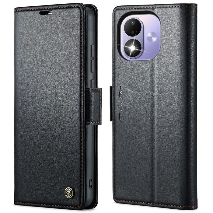 Funda para teléfono con textura de lichi y hebilla de mariposa con RFID y antirrobo CaseMe 023, For Redmi Note 17 4G / 5G Global 169.7mm, For Redmi Note 17 Pro Max Global 163.4mm, For Redmi Note 17 Pro 5G Global 163.5mm, For Xiaomi 17T Pro 5G          ...