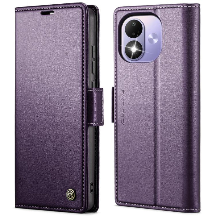 Funda para teléfono con textura de lichi y hebilla de mariposa con RFID y antirrobo CaseMe 023, For Redmi Note 17 4G / 5G Global 169.7mm, For Redmi Note 17 Pro Max Global 163.4mm, For Redmi Note 17 Pro 5G Global 163.5mm, For Xiaomi 17T Pro 5G          ...
