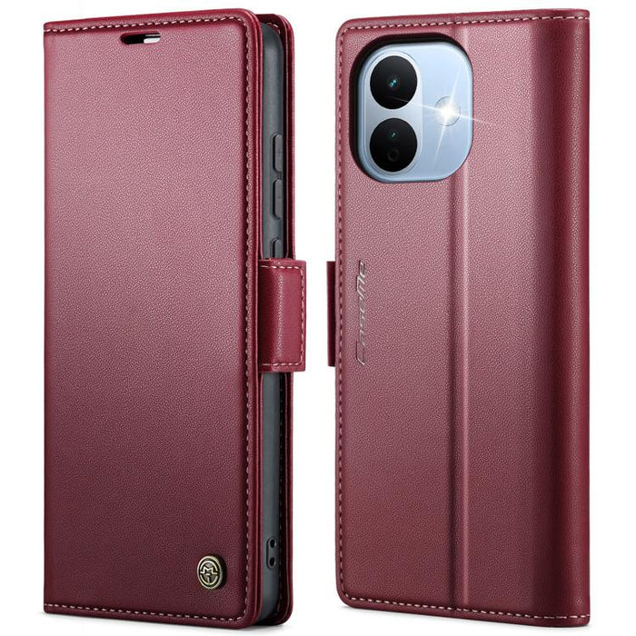 Funda para teléfono con textura de lichi y hebilla de mariposa con RFID y antirrobo CaseMe 023, For Redmi Note 17 4G / 5G Global 169.7mm, For Redmi Note 17 Pro Max Global 163.4mm, For Redmi Note 17 Pro 5G Global 163.5mm, For Xiaomi 17T Pro 5G          ...