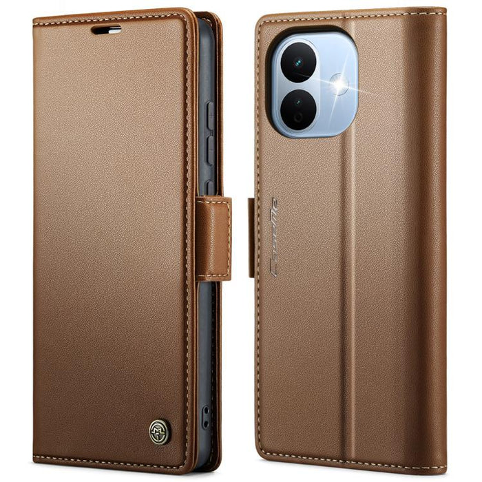 Funda para teléfono con textura de lichi y hebilla de mariposa con RFID y antirrobo CaseMe 023, For Redmi Note 17 4G / 5G Global 169.7mm, For Redmi Note 17 Pro Max Global 163.4mm, For Redmi Note 17 Pro 5G Global 163.5mm, For Xiaomi 17T Pro 5G          ...
