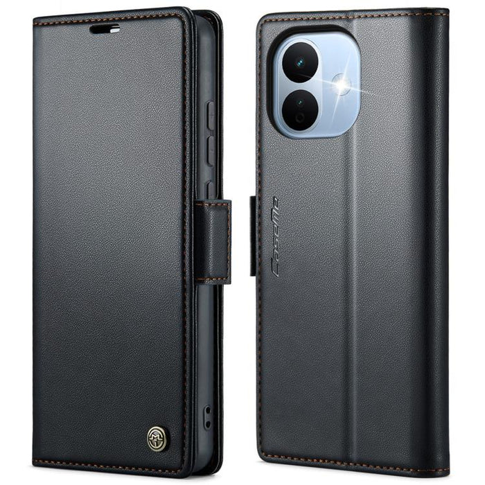 Funda para teléfono con textura de lichi y hebilla de mariposa con RFID y antirrobo CaseMe 023, For Redmi Note 17 4G / 5G Global 169.7mm, For Redmi Note 17 Pro Max Global 163.4mm, For Redmi Note 17 Pro 5G Global 163.5mm, For Xiaomi 17T Pro 5G          ...
