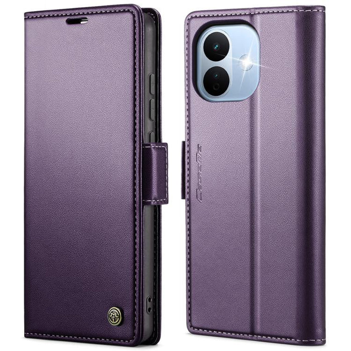 Funda para teléfono con textura de lichi y hebilla de mariposa con RFID y antirrobo CaseMe 023, For Redmi Note 17 4G / 5G Global 169.7mm, For Redmi Note 17 Pro Max Global 163.4mm, For Redmi Note 17 Pro 5G Global 163.5mm, For Xiaomi 17T Pro 5G          ...