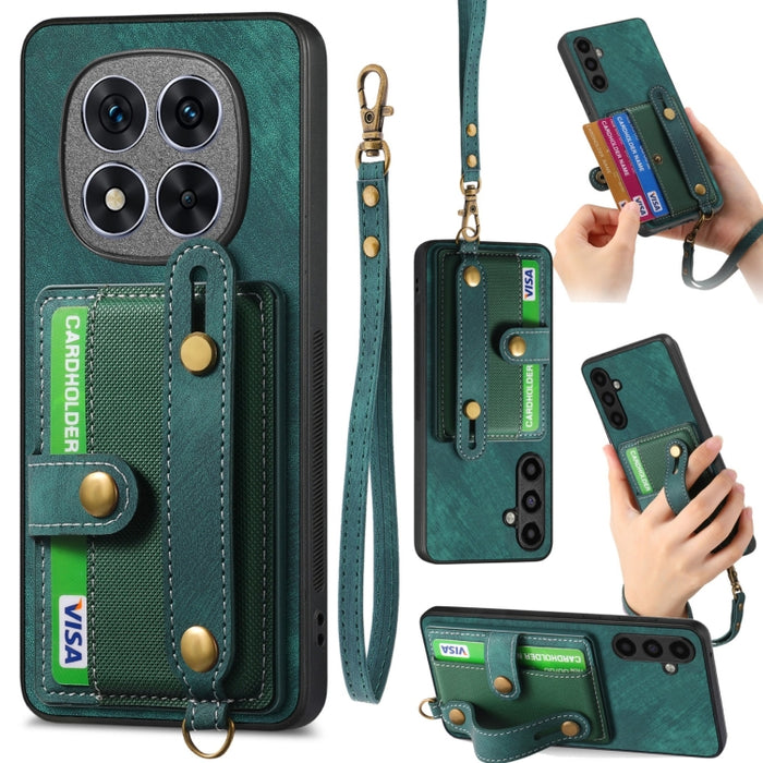 Funda de cuero para teléfono con parte trasera tipo billetera y pulsera con cruz retro, For Xiaomi Redmi Note 14 Pro+ 5G, For Xiaomi Redmi Note 14 Pro 5G