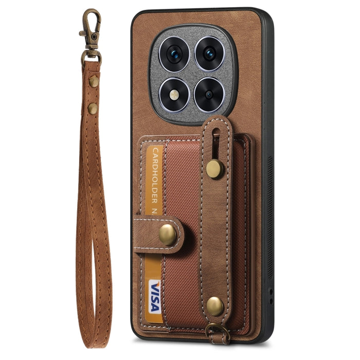 Funda de cuero para teléfono con parte trasera tipo billetera y pulsera con cruz retro, For Xiaomi Redmi Note 14 Pro+ 5G, For Xiaomi Redmi Note 14 Pro 5G