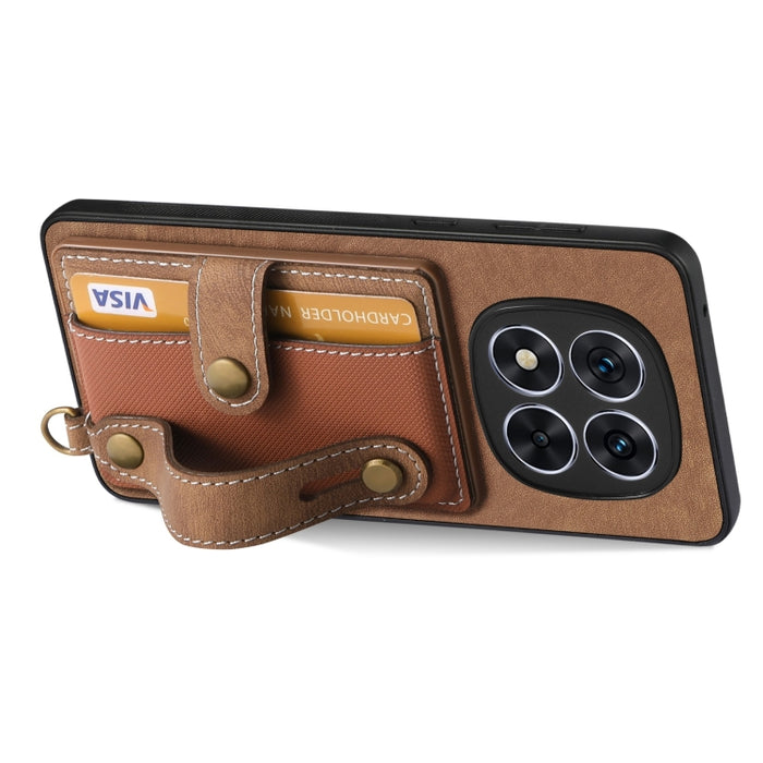 Funda de cuero para teléfono con parte trasera tipo billetera y pulsera con cruz retro, For Xiaomi Redmi Note 14 Pro+ 5G, For Xiaomi Redmi Note 14 Pro 5G