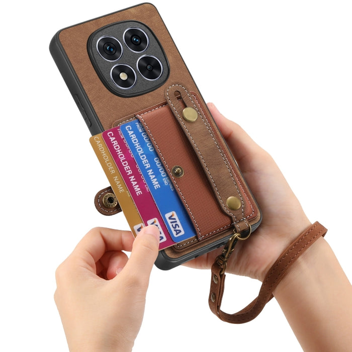 Funda de cuero para teléfono con parte trasera tipo billetera y pulsera con cruz retro, For Xiaomi Redmi Note 14 Pro+ 5G, For Xiaomi Redmi Note 14 Pro 5G