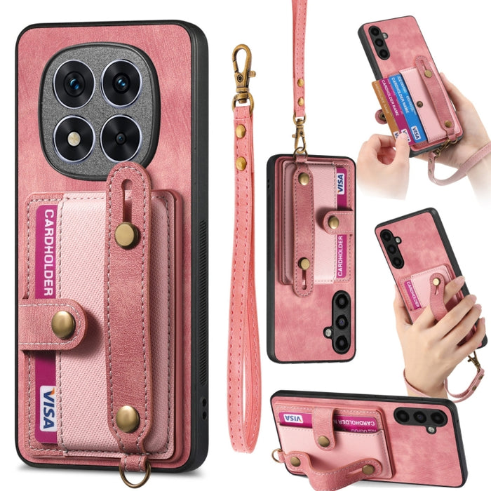 Funda de cuero para teléfono con parte trasera tipo billetera y pulsera con cruz retro, For Xiaomi Redmi Note 14 Pro+ 5G, For Xiaomi Redmi Note 14 Pro 5G