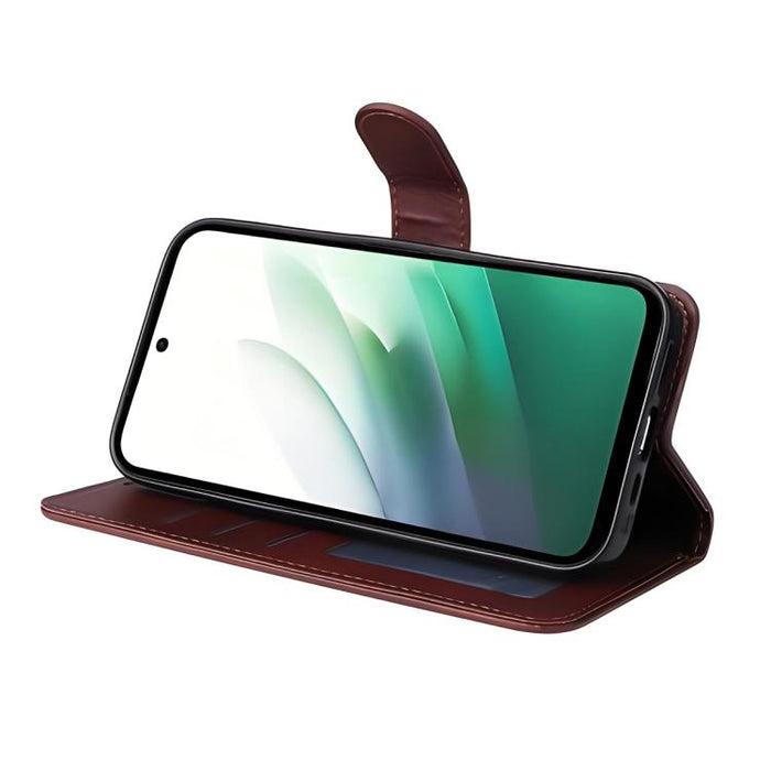 ENKAY - Funda para teléfono con tarjetero de piel de becerro con textura y película protectora, For Redmi 15 5G Global / 15 4G SEA 169.5mm, For Redmi 15 5G / 4G EU 171mm, For Redmi 15C 5G / 4G Global 171mm, For Redmi 15C 5G / 4G EU 173mm               ...