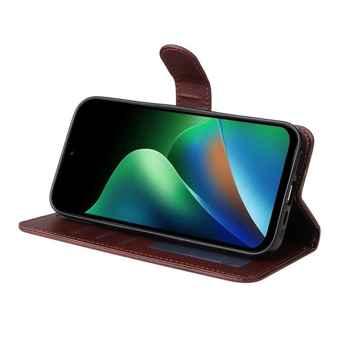 ENKAY - Funda para teléfono con tarjetero de piel de becerro con textura y película protectora, For Redmi 15 5G Global / 15 4G SEA 169.5mm, For Redmi 15 5G / 4G EU 171mm, For Redmi 15C 5G / 4G Global 171mm, For Redmi 15C 5G / 4G EU 173mm               ...