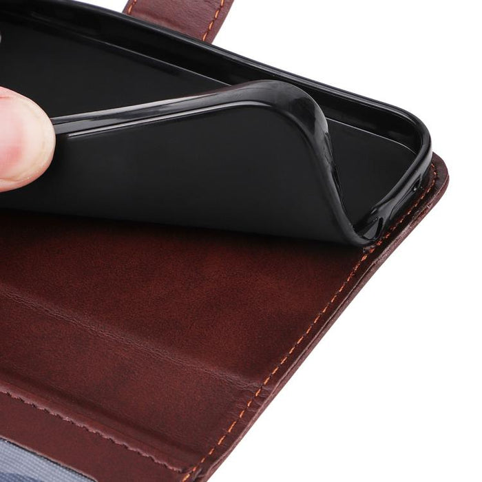 ENKAY - Funda para teléfono con tarjetero de piel de becerro con textura y película protectora, For Redmi 15 5G Global / 15 4G SEA 169.5mm, For Redmi 15 5G / 4G EU 171mm, For Redmi 15C 5G / 4G Global 171mm, For Redmi 15C 5G / 4G EU 173mm               ...