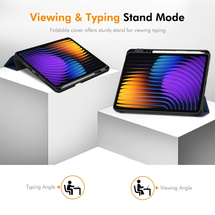 ENKAY - Funda inteligente para tableta de cuero TPU con textura Custer de tres pliegues y ranura para bolígrafo, For Xiaomi Redmi K Pad 2 8.8 2026, For Xiaomi Pad 7 / 7 Pro 11.2