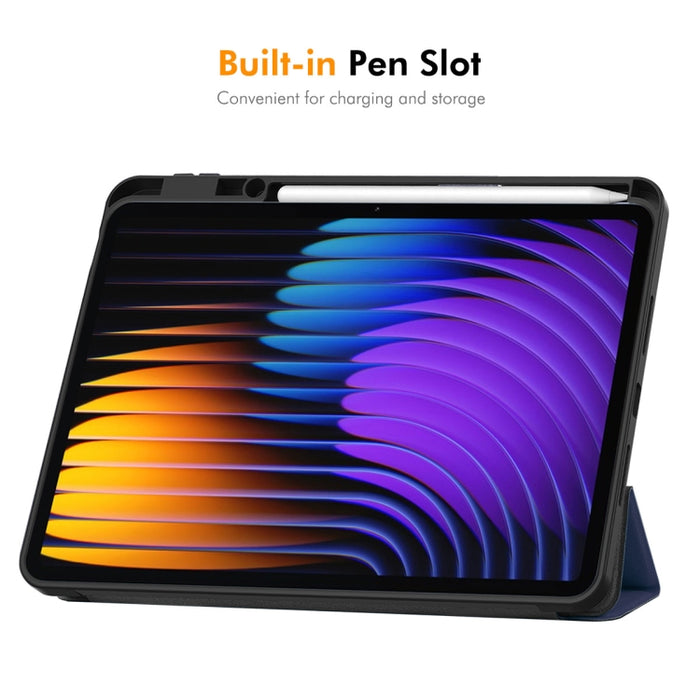 ENKAY - Funda inteligente para tableta de cuero TPU con textura Custer de tres pliegues y ranura para bolígrafo, For Xiaomi Redmi K Pad 2 8.8 2026, For Xiaomi Pad 7 / 7 Pro 11.2