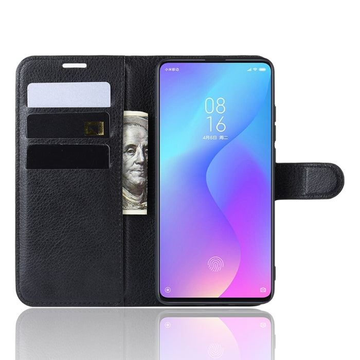 Litchi Texture Horizontal Flip Funda de cuero para Xiaomi Redmi K20/K20 Pro/Mi 9T/Mi 9T Pro, con billetera y soporte y ranuras para tarjetas