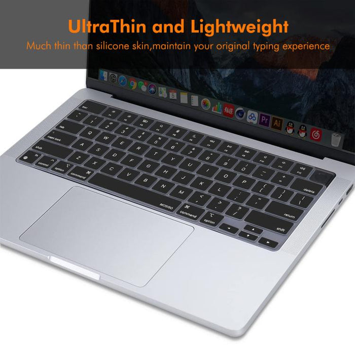 Funda para teclado ENKAY versión estadounidense con película protectora de silicona suave, For MacBook Pro 14.2 / Pro 16.2 / Air 13.6 / Air 15.3 / Pro 14.2 2025 M5 (A3434), For MacBook Pro 13.3 (A2289/A2338) / Pro 16 (A2141) / Pro 14.2 2025 M5 (A3434)