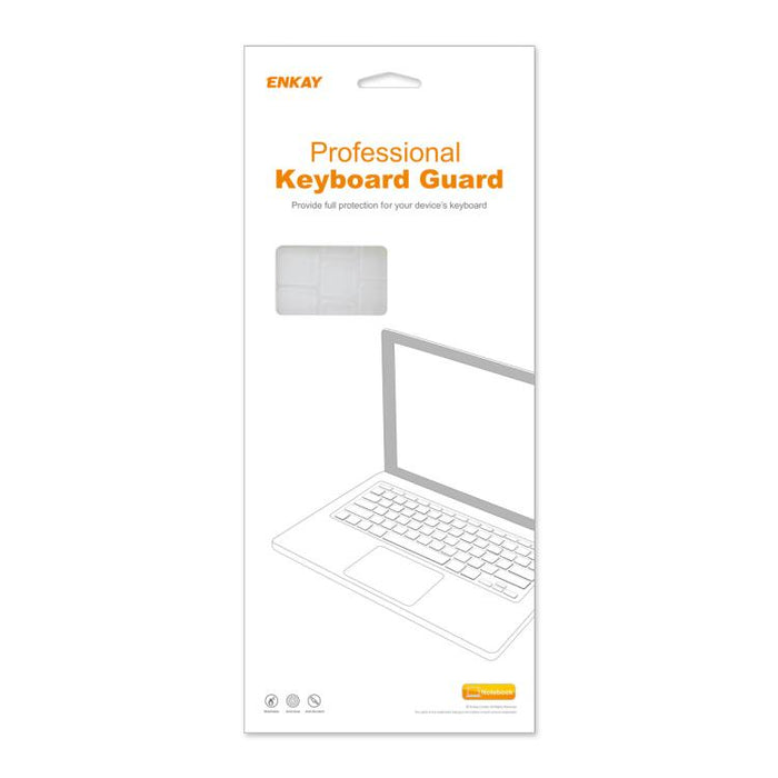 Funda para teclado ENKAY versión estadounidense con película protectora de silicona suave, For MacBook Pro 14.2 / Pro 16.2 / Air 13.6 / Air 15.3 / Pro 14.2 2025 M5 (A3434), For MacBook Pro 13.3 (A2289/A2338) / Pro 16 (A2141) / Pro 14.2 2025 M5 (A3434)