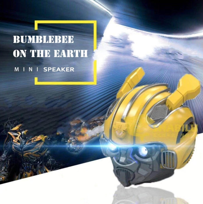 Altavoz Bluetooth 5.0, Altavoz de Dibujos Animados de Bumblebee, Soporte TF, Función FM, Material metálico