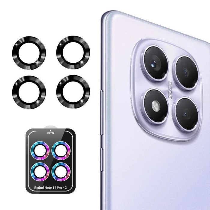 Lente de cámara trasera ENKAY Hat-Prince 9H Película de vidrio templado de aleación de aluminio, For Redmi Note 14 Pro 4G Global, For Redmi Note 14 4G Global