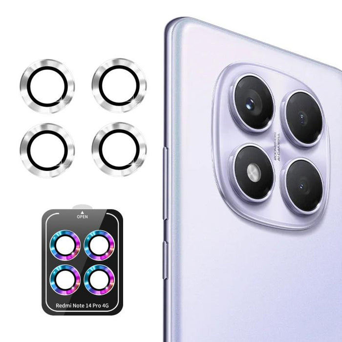 Lente de cámara trasera ENKAY Hat-Prince 9H Película de vidrio templado de aleación de aluminio, For Redmi Note 14 Pro 4G Global, For Redmi Note 14 4G Global