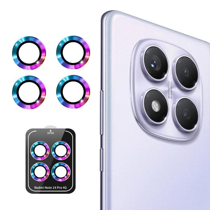 Lente de cámara trasera ENKAY Hat-Prince 9H Película de vidrio templado de aleación de aluminio, For Redmi Note 14 Pro 4G Global, For Redmi Note 14 4G Global