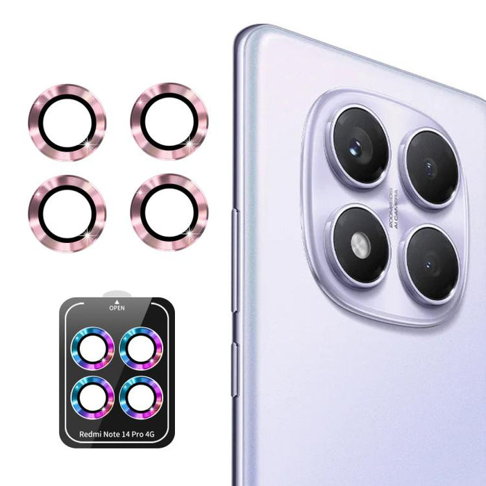 Lente de cámara trasera ENKAY Hat-Prince 9H Película de vidrio templado de aleación de aluminio, For Redmi Note 14 Pro 4G Global, For Redmi Note 14 4G Global