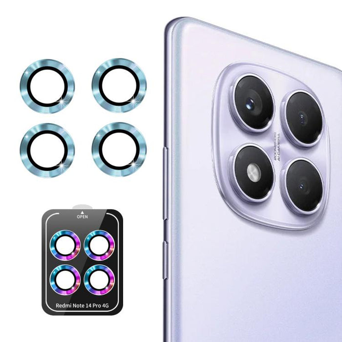 Lente de cámara trasera ENKAY Hat-Prince 9H Película de vidrio templado de aleación de aluminio, For Redmi Note 14 Pro 4G Global, For Redmi Note 14 4G Global