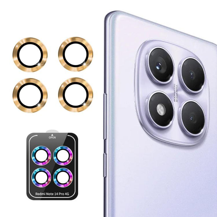 Lente de cámara trasera ENKAY Hat-Prince 9H Película de vidrio templado de aleación de aluminio, For Redmi Note 14 Pro 4G Global, For Redmi Note 14 4G Global