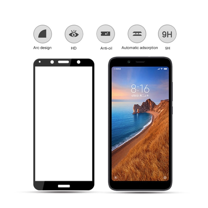 2pcs mocolo 0.33mm 9H 2.5D Película de vidrio templado con impresión de seda para Xiaomi Redmi 7A, For Xiaomi Redmi 7A(2pcs)