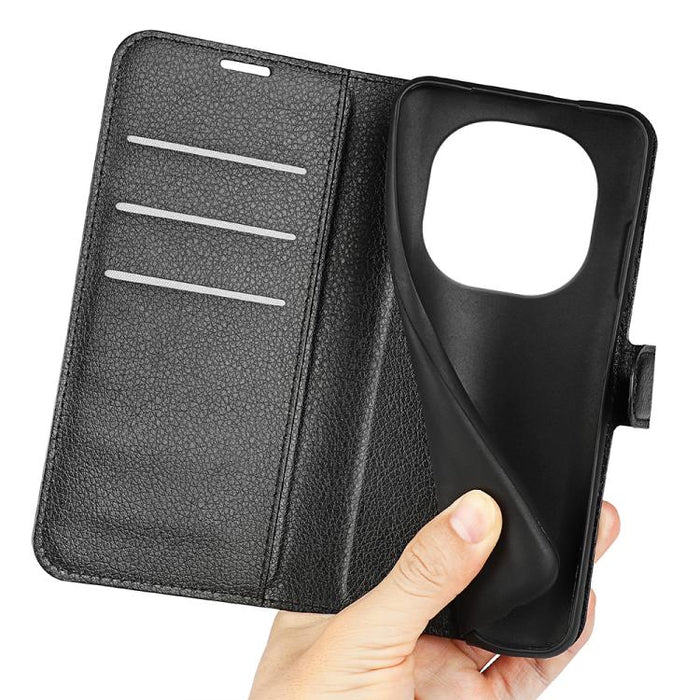 Funda de cuero con tapa horizontal y textura de lichi para teléfono con soporte, For Xiaomi Redmi Note 14 Pro 5G, For Xiaomi 14T Pro, For Xiaomi 14T, For Xiaomi Redmi 14C 4G, For Xiaomi Redmi K70 Ultra
