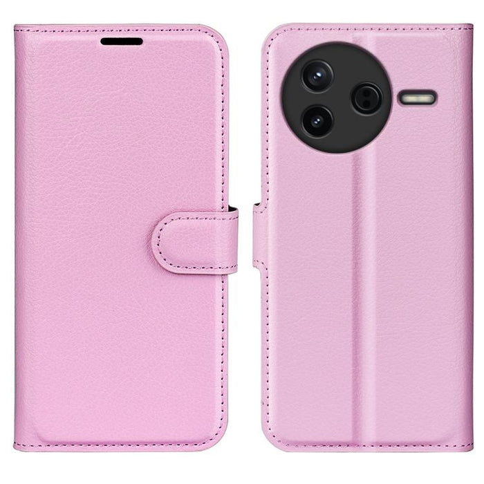 Funda de cuero con tapa horizontal y textura de lichi para teléfono con soporte, For Xiaomi Poco F7 Pro / Redmi K80
